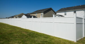 Vinyl fencing in residential area