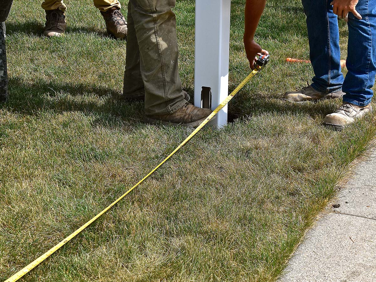 Image of fence posts being installed